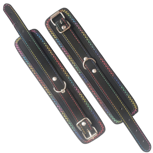 Rainbow Dreams Black + Rainbow Kinky Cuffs