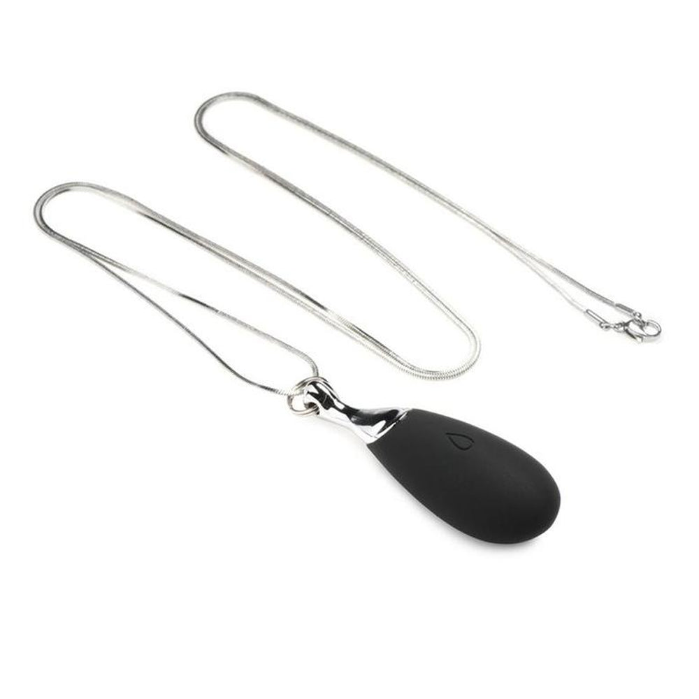 Charmed 10x Massaging Teardrop Necklace Black/Steel