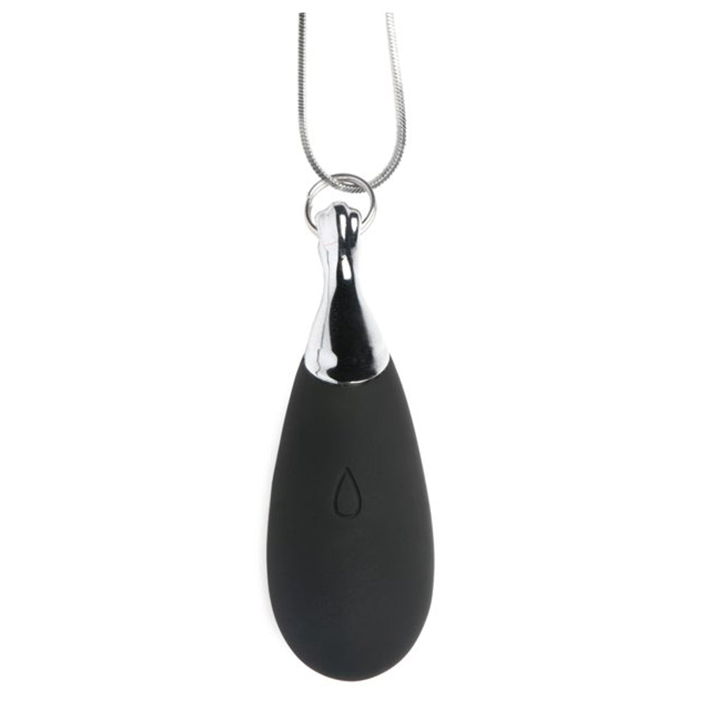 Charmed 10x Massaging Teardrop Necklace Black/Steel