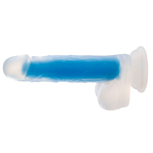 Lunar Lust Glow In The Dark Dual Density Blue & Clear Suction Cup Rod