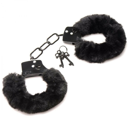 Midnight Rendezvous Black Furry Fun Cuffs