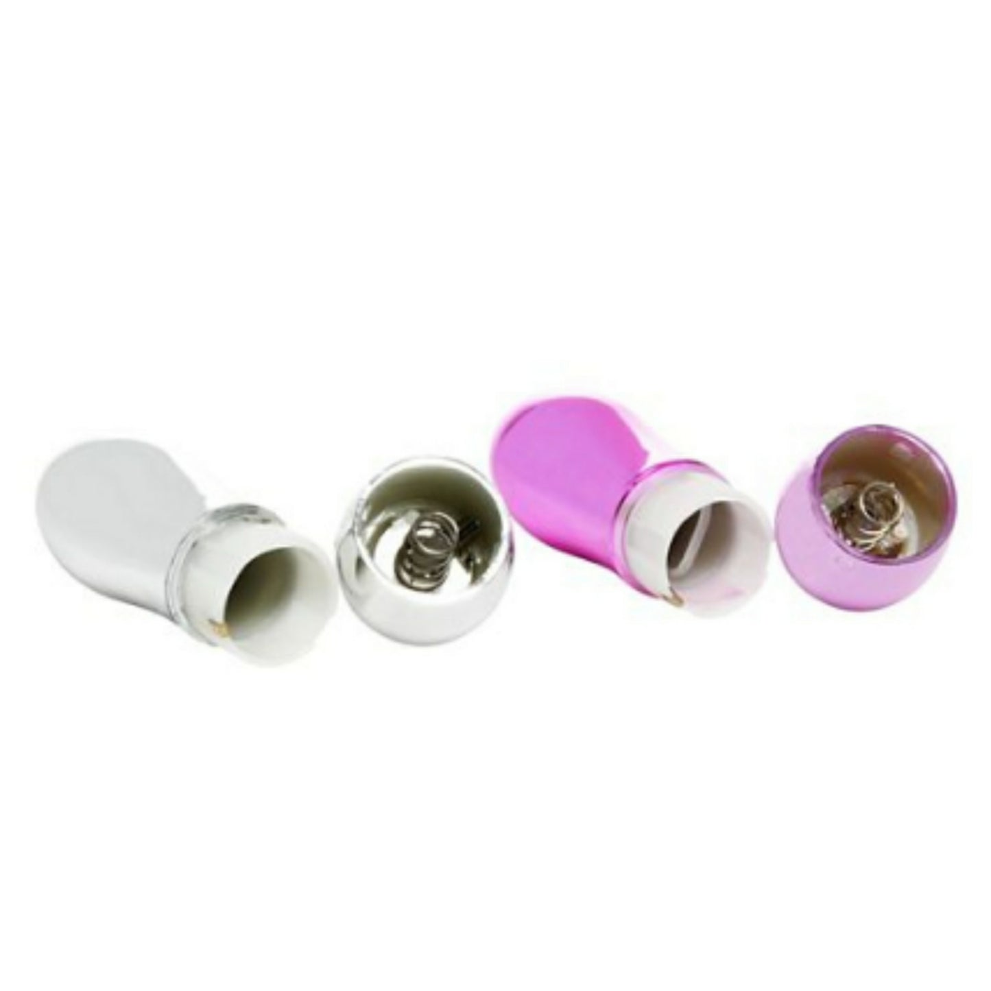 Binary Suns Mini Twin Bullet Massager Set in Metallic Magenta & Silver