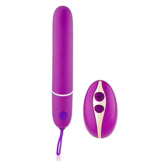Clint 7-Function Waterproof Remote Control Purple Bullet Massager