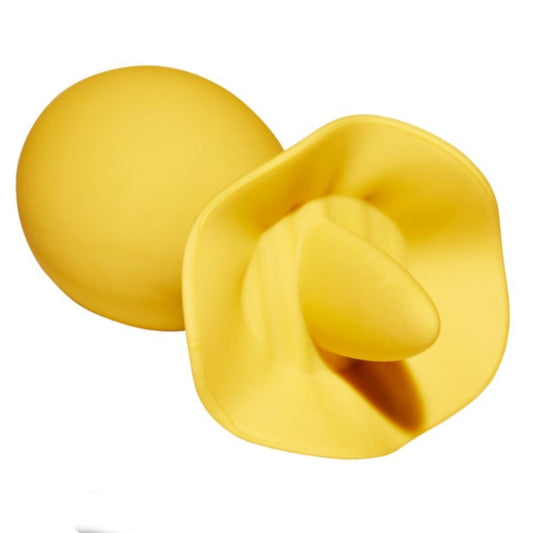 Tropical Hibiscus Yellow Floral Rechargeable Flutter Massager