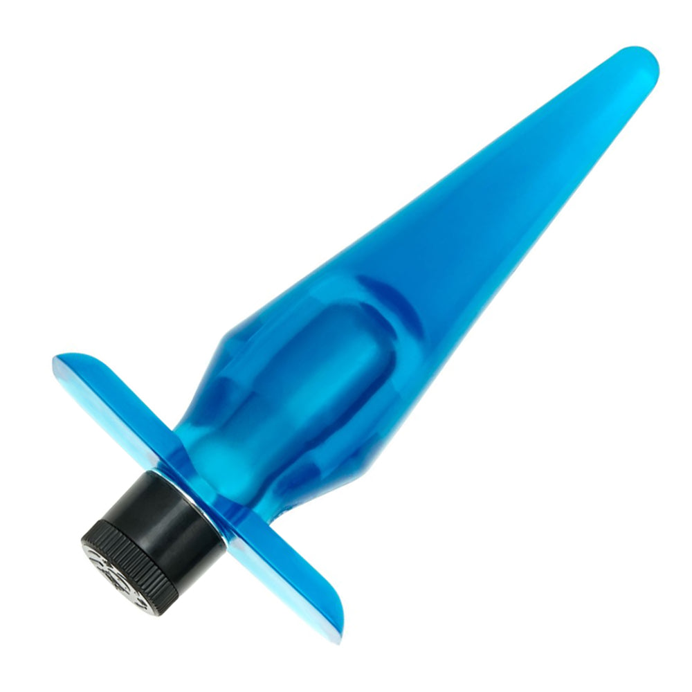 Azure Crystal 4.5" Tapered Massaging Plug