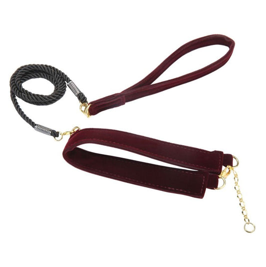 Bewitching Burgundy Velvet Collar + Leash Set
