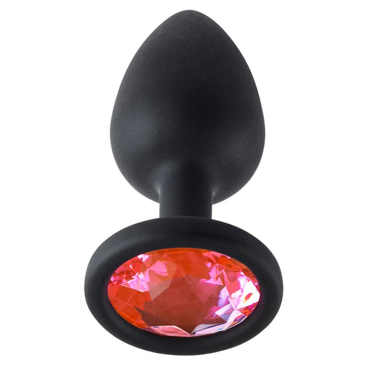 Black Rose Jeweled Silicone Plug