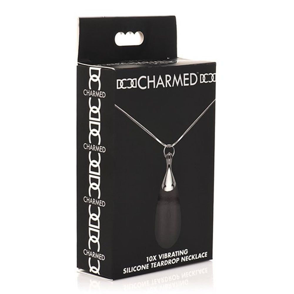 Charmed 10x Massaging Teardrop Necklace Black/Steel