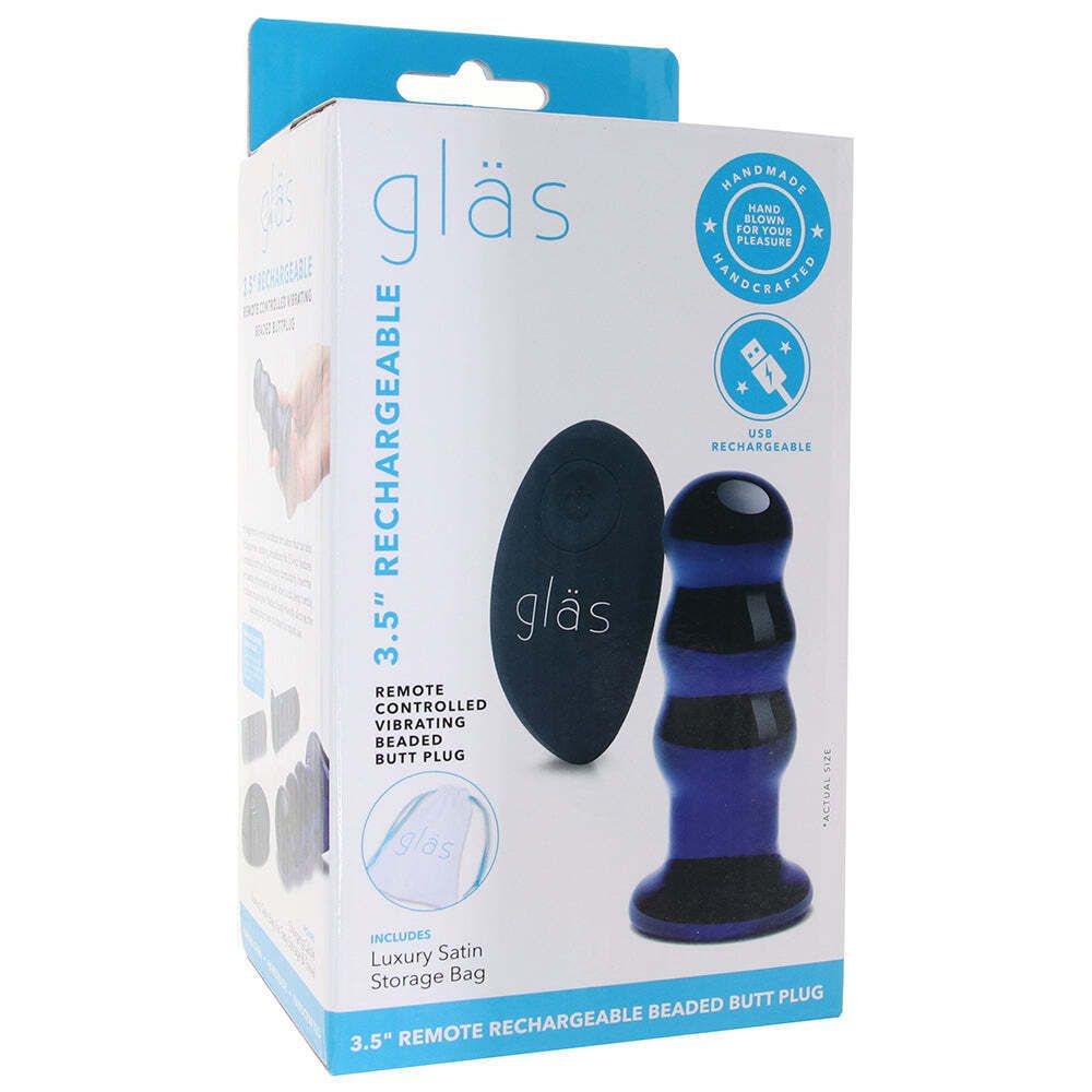 Glas Gorgeous 3.5" Rechargeable Remote Controlled Handblown Glass Plug