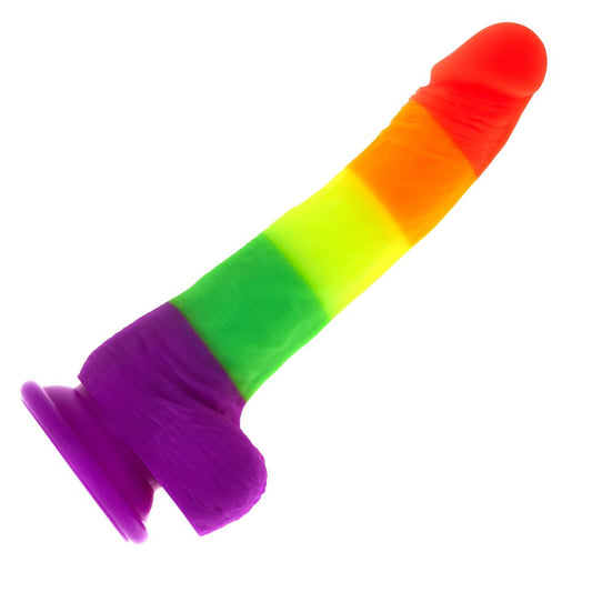 In The Name of Love Rainbow LGBTQ+ 8 Inch Mega Rod with Suction Cup Base