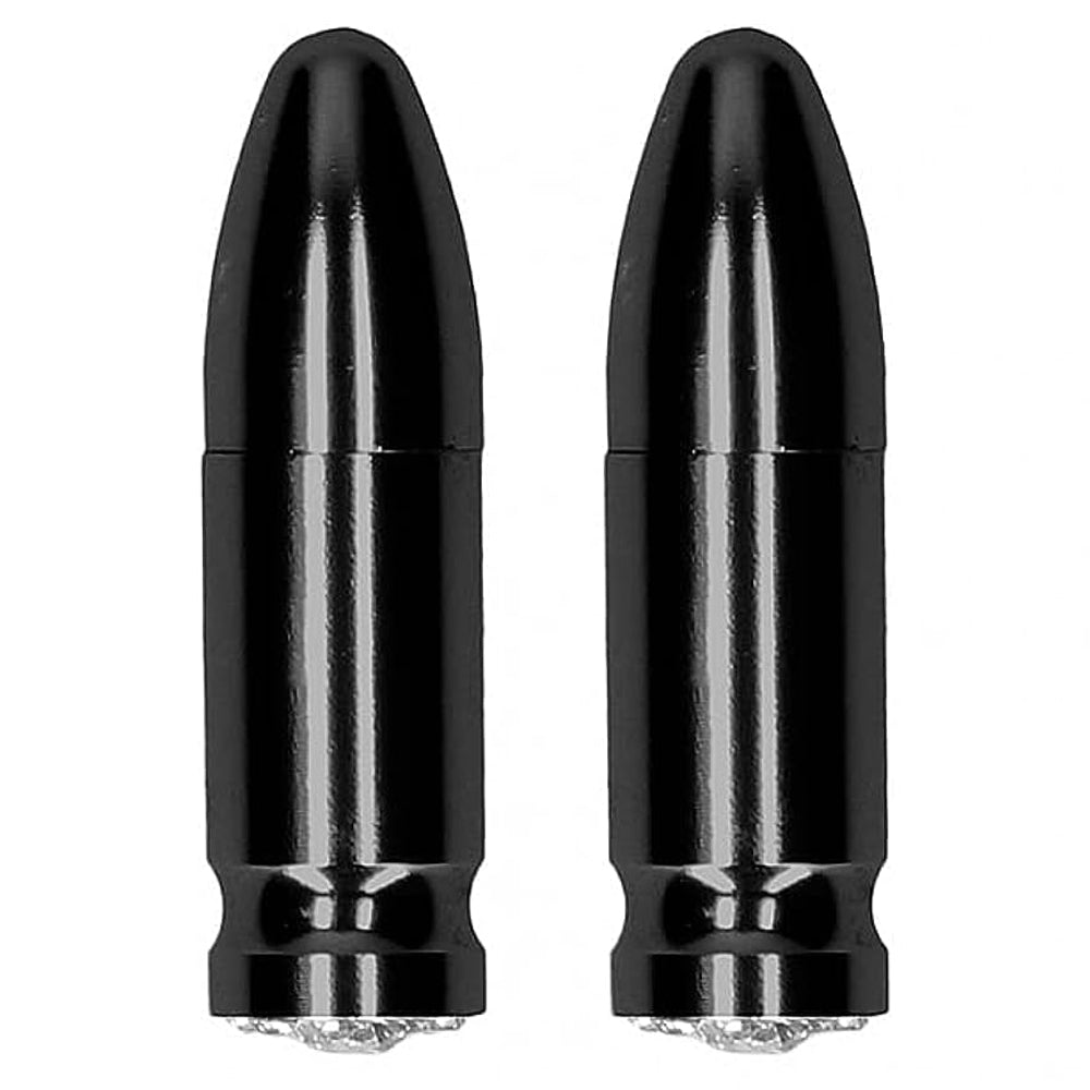 Shots Ouch! Black & White Magnetic Nipple Clamps - Diamond Bullet