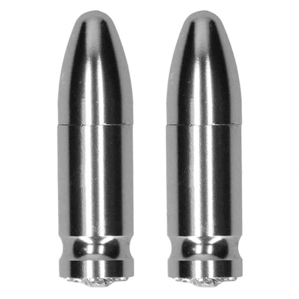 Shots Ouch! Black & White Magnetic Nipple Clamps - Diamond Bullet