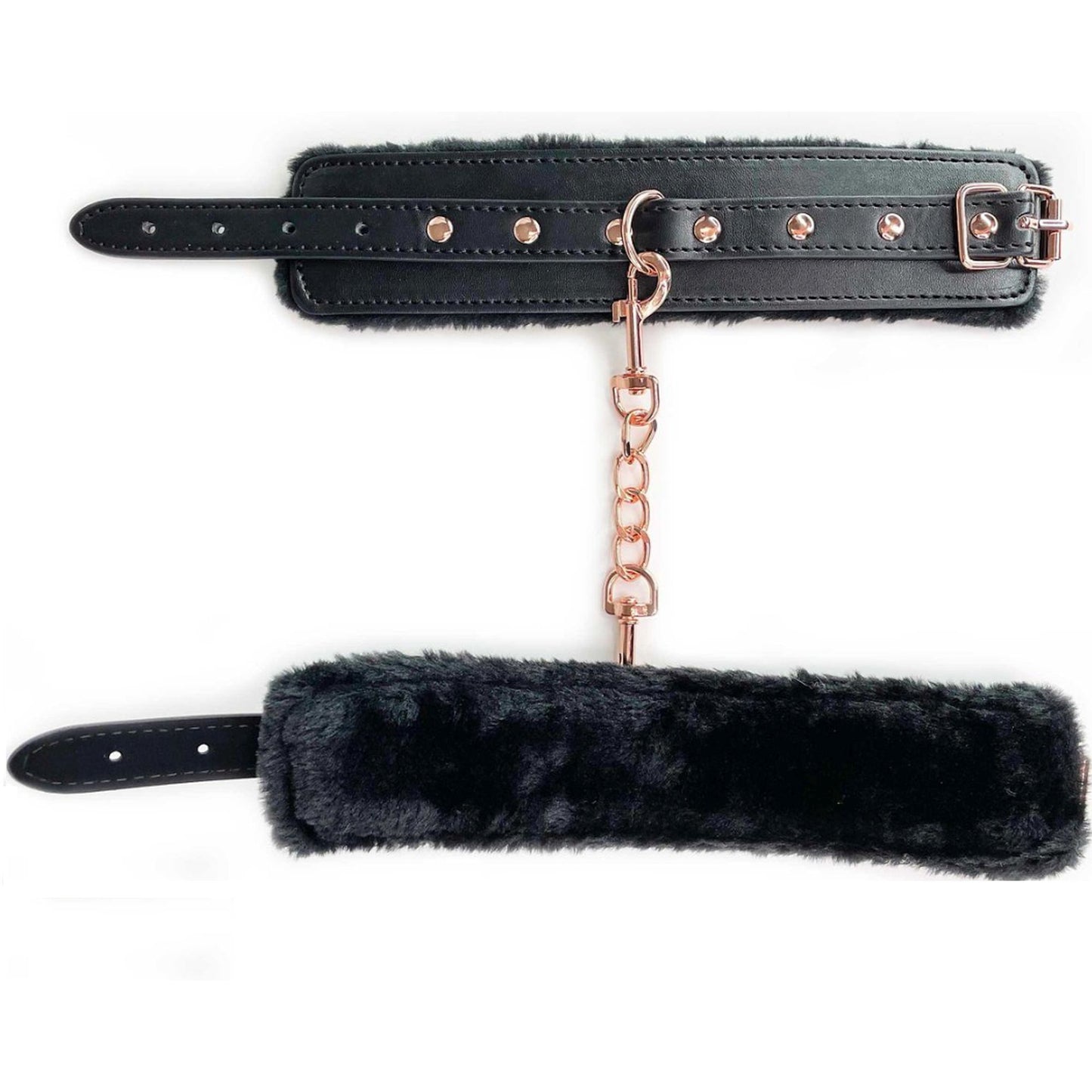Copper Noir Fur-Lined Kinky Cuffs