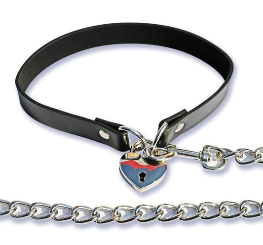 Lovelorn Lockable Heart Collar + Leash Set